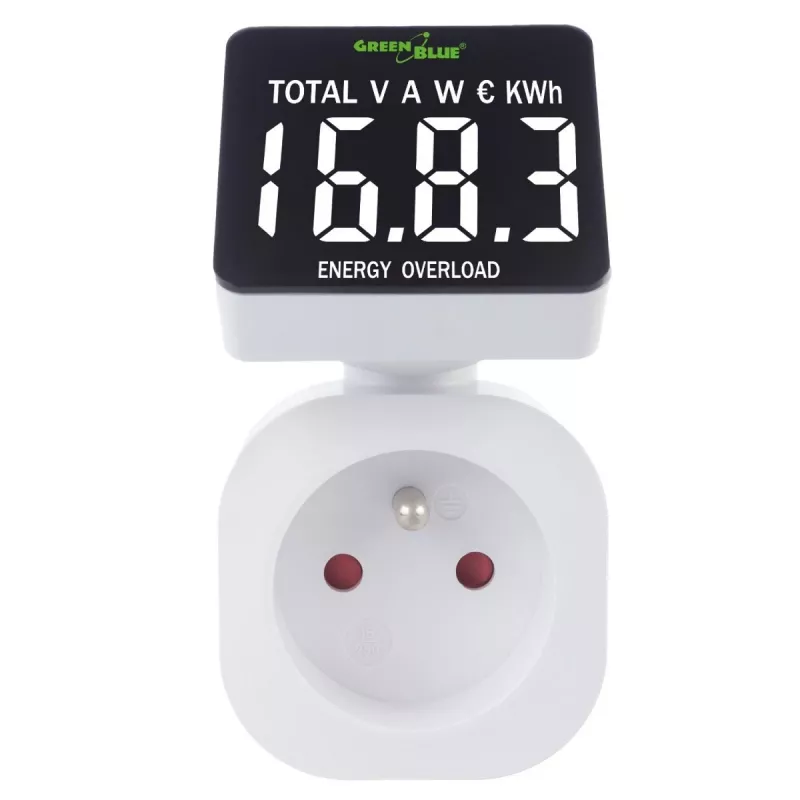 Enerģijas vatmetrs GreenBlue GB620E 220V, 16A, kontaktdakšas jaudas/enerģijas monitors