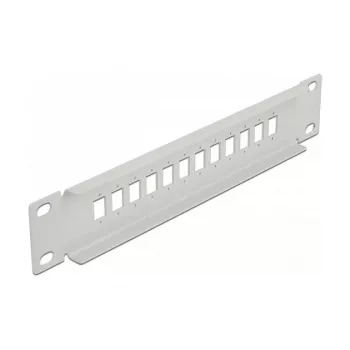 Šķiedru optikas sadales panelis DeLOCK 10 collu 12 porti SC Simplex LC Duplex 1U pelēks
