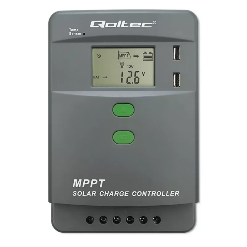 MPPT saules lādētājs QOLTEC 40A 12V/24V ar LCD displeju