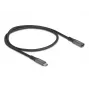 DeLOCK USB pagarinātāja kabelis USB Type-C vīriešu-sieviešu 10 Gbps 0,5 m pelēks metāls