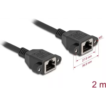 DeLOCK 90785 tīkla kabelis, 2 m, Cat6a S/FTP, melns