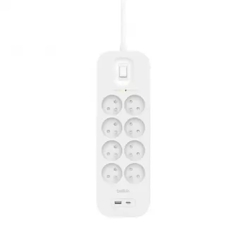 Pārsprieguma aizsargs Belkin SRB003CA2M 8 AC kontaktligzdas 900 J Balts 2 m