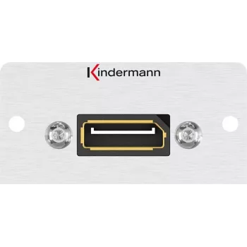 Kindermann Konnect 50 alu puse izmēra adaptera plāksne - modulāra iespraužama sejas plāksne - DisplayPort - anodēts alumīnijs (7444000888)