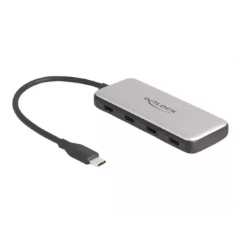 DeLOCK 64261 USB 3.2 Gen 1 Type-C Hubs 10000 Mbit/s Melns Pelēks