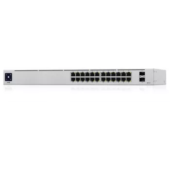 Ubiquiti UniFi 24-Port PoE Pārvaldāms Gigabitu Ethernet (10/100/1000) Slēdzis ar PoE+ 1U Sudrabs