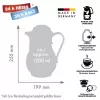 Termosa krūze ROTPUNKT 1.2 L, ziloņkaula krāsa — 24 h karstumam / 36 h aukstumam, roktura tvēriens, 199×255 mm