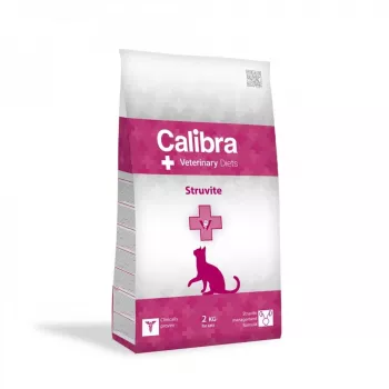Sausā kaķu barība Calibra VD Cat Struvite 2 kg — veterinārā diēta urīnceļu atbalstam, vistas gaļa, proteīns 32%, tauki 15%