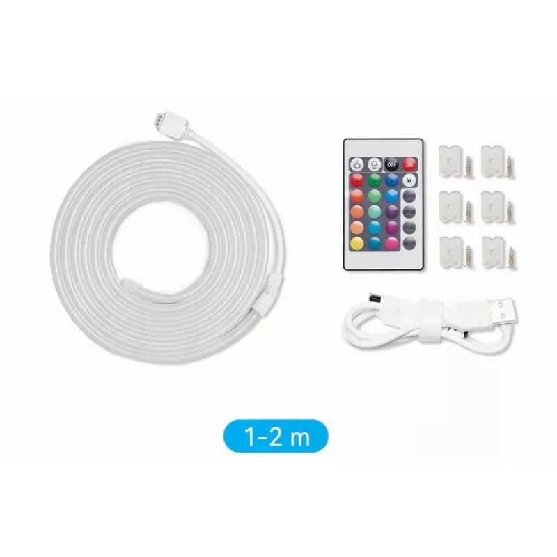 LED lente Vention PAEWH 2 m, USB 5V, RGB ar IR tālvadību, abpusēja līmlente