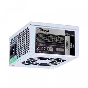 Akyga AK-S1-300 300 W SFX barošanas bloks, pasīvā PFC, 80 mm ventilators, melns