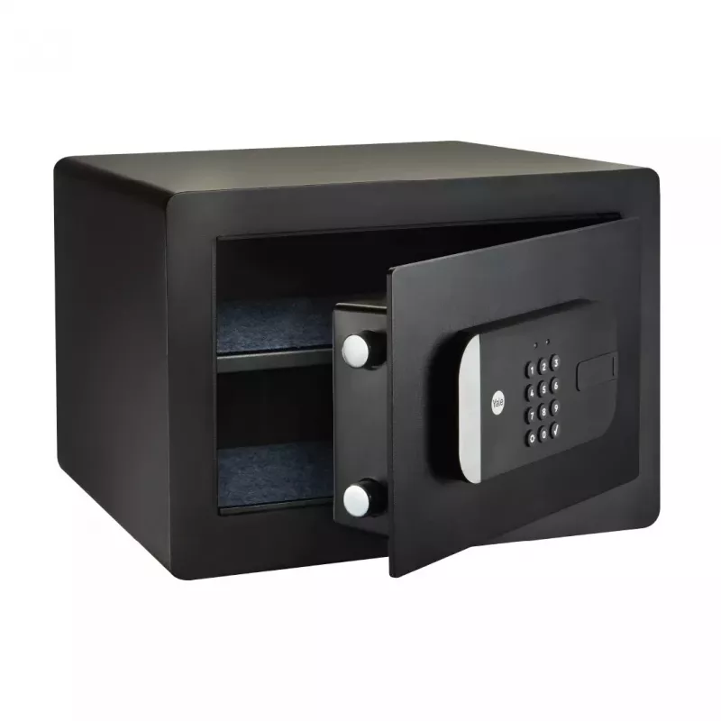 Brīvi stāvošs seifs Yale YSS/250/EB1 — elektroniskā un atslēgas bloķēšana, melns, 250×300×350 mm