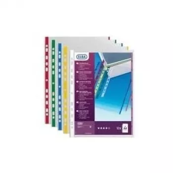 ELBA Kabatas vāks, A4 ar krāsainu malu, PP, 0.09mm, Kristāldzidrs, Atvērta augša, Eiro perforācija, 230 x 310mm (M971889)