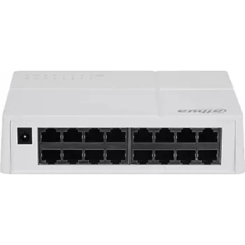 Dahua Technology SF1016L tīkla slēdzis - nekonfigurējams, L2, 16 porti Fast Ethernet (10/100), galda/sienas montāža, pelēks