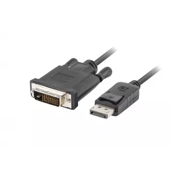 Video kabeļa adapteris LANBERG DisplayPort uz DVI-D CA-DPDV-10CU-0018-BK, 1.8 m, melns