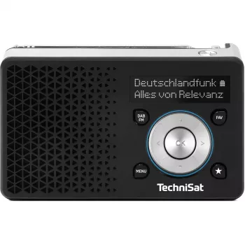 Pārnēsājamais radio TECHNISAT DIGITRADIO 1 A — DAB+/FM, OLED displejs, USB-C, 3,5 mm austiņas, 1 W, melns/sudrabs
