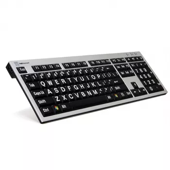 Logickeyboard LKB-LPRNTWB-AJPU-FR klaviatūra, USB, pilna izmēra, franču izkārtojums, melna/sudraba