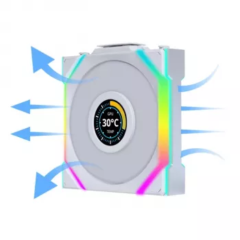 Lian Li UNI FAN SL Wireless LCD 120 12 cm Balts 31 dB 51.45 cfm