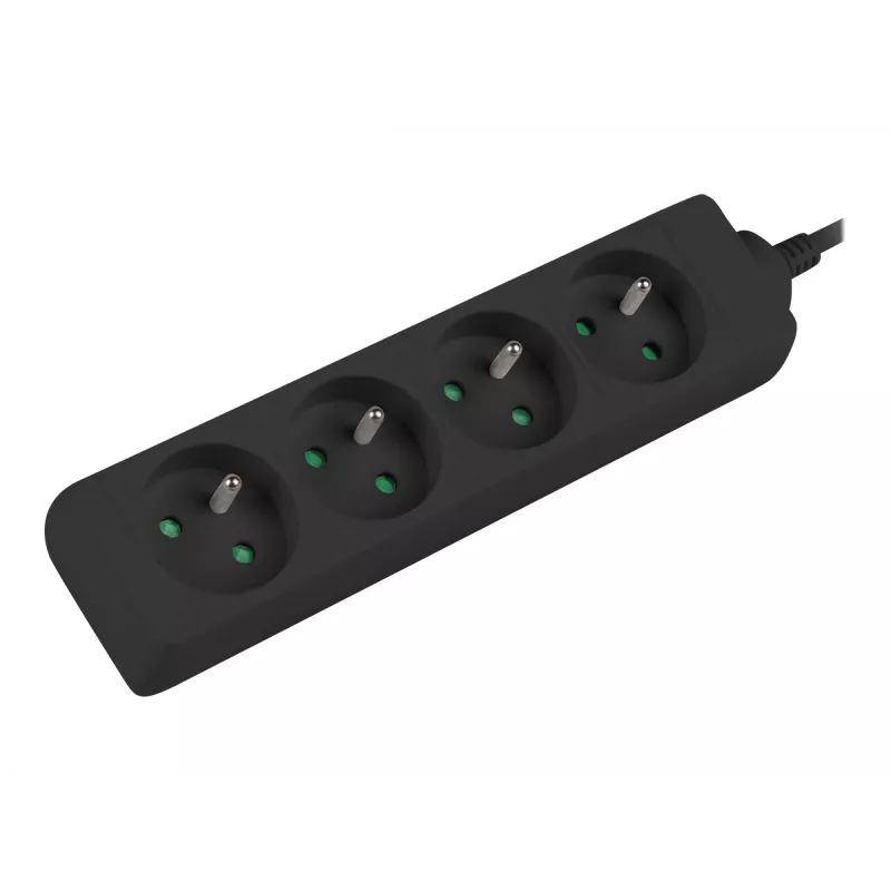 Pagarinātājs Lanberg PS0-04E-0100-IEC-BK 1m 4 AC kontaktligzdas 10A Melns Iekštelpām
