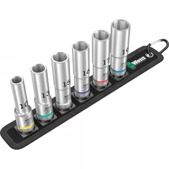 Wera 05004565001 uzgriežņu atslēgu komplekts 1/2 inch 6 daļas auduma jostā