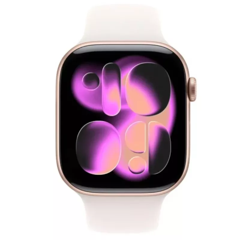 Apple Watch Series 11 GPS 46mm Rožu zelta alumīnija korpuss ar Light Blush sporta siksniņu S/M