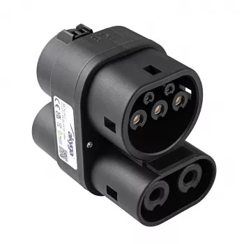 Akyga AK-SC-E11 kompakts elektromobiļa uzlādes adapteris CCS1 – CCS2, DC/AC, IP54, melns