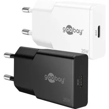 Goobay USB-C PD GaN ātrais lādētājs Slim 25 W melns - 1x -Connector Power (75731)
