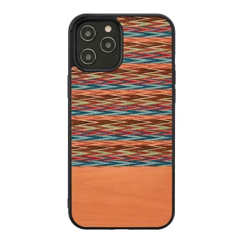 Aizsargmaciņš Man and Wood iPhone 12 / 12 Pro — brūns rūtains ar melnu apdari