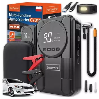 Jump starter powerbank Zenwire CYD14 ar autokompresoru (pārnēsājams transportlīdzekļa palaidējs)