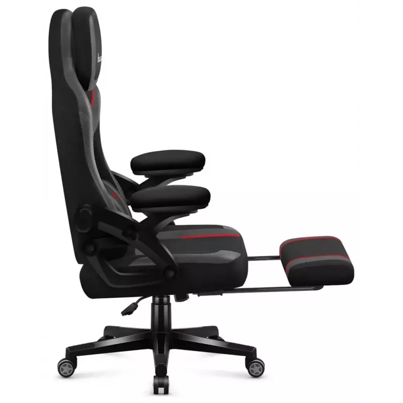 Gaming krēsls huzaro Force 4.6 — auduma sēdeklis, regulējams augstums un atzveltnes slīpums, jostas atbalsts, 130 kg, sēdekļa platums 41 cm
