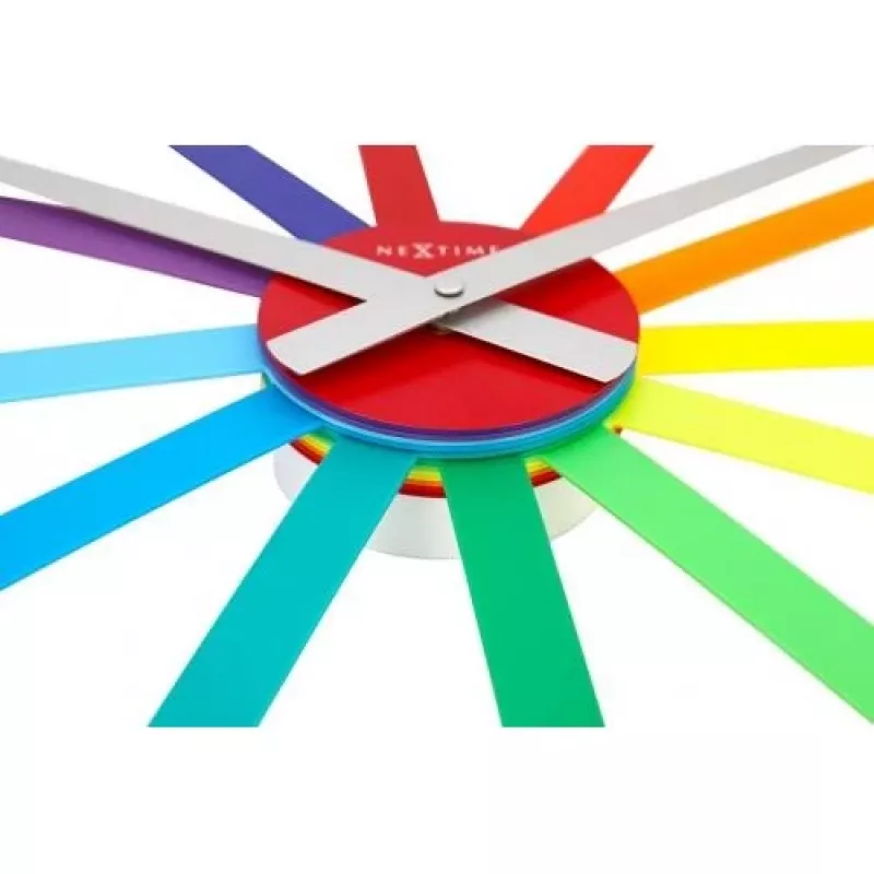 NeXtime klok 2995di Colour Guide, Ø 60 cm, sienas pulkstenis, daudzkrāsains