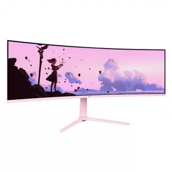 Izliekts monitors Arozzi Nova 49” (124.5 cm) Dual QHD 5120×1440 LED VA 32:9 4 ms Rozā