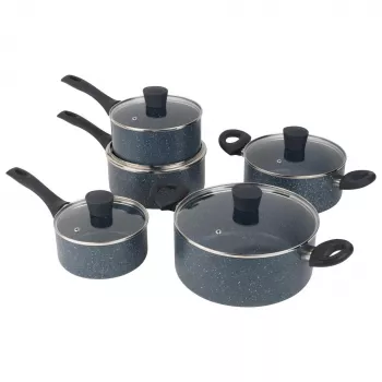 Pannu komplekts Russell Hobbs RH02818EU7, 5-daļīgs akmens pārklājuma virtuves trauku komplekts