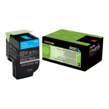 Lexmark 802C tonera kasetne 1 gab. Oriģināls Ciāns