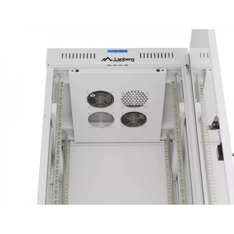 LANBERG 19 collu 32U stāvošais skapis 600×600 mm pelēks ar perforētām durvīm un LCD (plakanā iepakojumā)