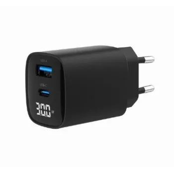 Lādētājs mobilajām ierīcēm Gembird TA-UC-PDQC30LCD-BK-01 Ātrā uzlāde Melns