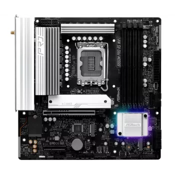 Mātesplate ASRock B860M Pro RS WiFi — Intel B860, LGA 1851, micro ATX, DDR5, 4 DIMM, 3x M.2, 2.5Gb LAN, Wi‑Fi, Bluetooth