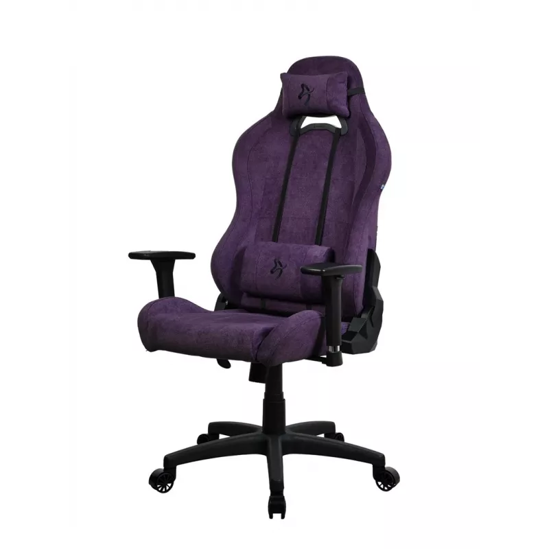 Spēļu krēsls Arozzi Torretta SoftFabric Purple – ergonomisks, regulējami roku balsti, atpakaļ nolaižama atzveltne