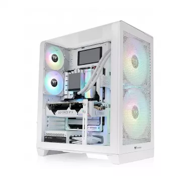 Datora korpuss THERMALTAKE View 390 TG Snow White mid-tower ar rūdīta stikla paneļiem