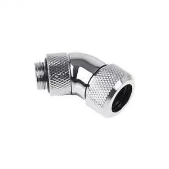 Alphacool Eiszapfen 13mm cietās caurules skrūvējams savienotājs 45° grozāms G1/4 - hroms (17406)
