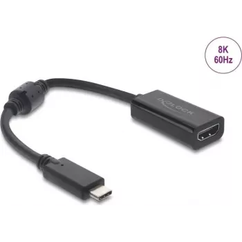 DELOCK USB Type-C uz HDMI adapteris 8K 60 Hz HDR HDCP (DP Alt Mode) melns