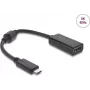 DELOCK USB Type-C uz HDMI adapteris 8K 60 Hz HDR HDCP (DP Alt Mode) melns