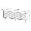 Kumode Cama 4D CORTINA — 2000×400×810 mm, melna, skaidu plātne