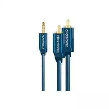 MP3 adaptera kabelis (3,5 mm audio ligzda/2x RCA spraudnis) - 1,0 m papildu adapteris MP3 atskaņotājiem, iPod un viedtālruņiem
