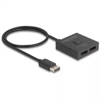 Delock video sadalītājs/pārslēdzējs 8K, divvirzienu, 2 x DisplayPort, galddatora (18906)