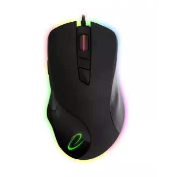 Optiskā spēļu pele ESPERANZA EM132 — 7 pogas, 7200 DPI, RGB, labā roka, USB 2.0, 1.5 m kabelis