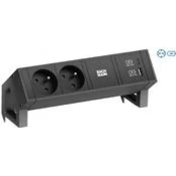Bachmann DESK2 2xCEE7/3 1xUSB 22W A&C 0,2m GST18 RAL9005 (902.962)