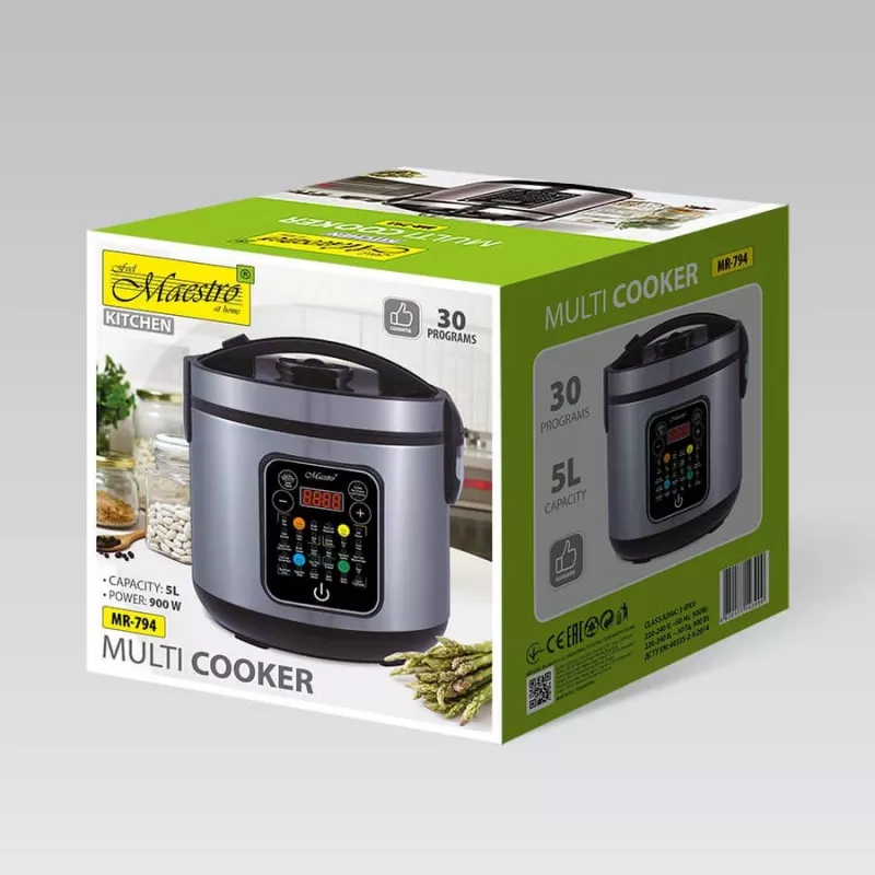 Multivārs Maestro MR-794 5 L 900 W Melns, Satīna tērauds