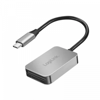 LogiLink USB 3.0 Divu karšu lasītājs USB-C/SD/microSD alumīnija (CR0050)