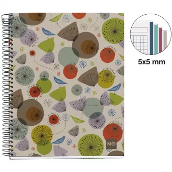 MIQUELRIUS College Notebook Eco Design 4 kvadrāti DIN A5 ar iekšējo malu (A246399)