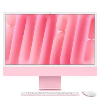 Apple iMac 24 inch Retina 4.5K displejs M4, Rozā, M4 (10-CPU/10-GPU), 24GB, 512GB, standarta stikls, Touch ID, vācu, Gigabit Ethernet, Magic Mouse, MD2U4D/A