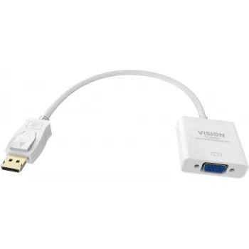Video kabeļa adapteris Vision TC-DPVGA 0.22 m VGA DisplayPort Balts